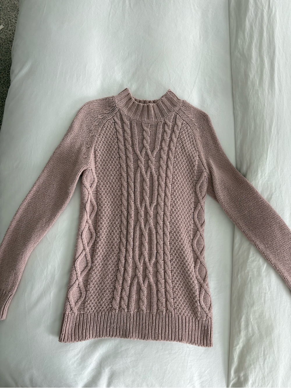 Isabel Maternity by Ingrid & Isabel Dusty Rose Cable Knit Mock Neck Sweater